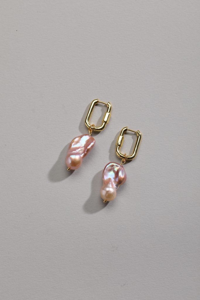 Blush Baroque Pearl Earrings