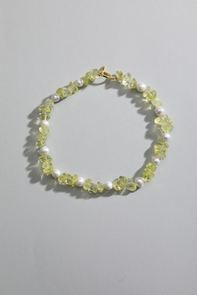 Lemon Citrine Baroque Pearl Necklace