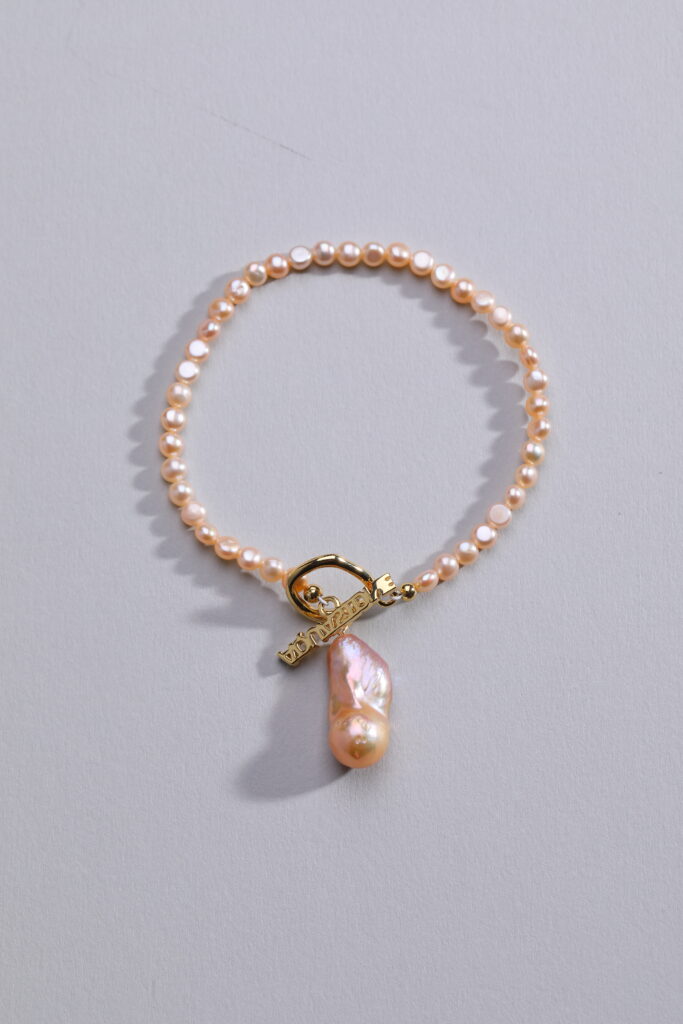 Lustrous Peach Rice Freshwater Pearl Bracelet 11 Lustrous Peach Rice Freshwater Pearl Bracelet