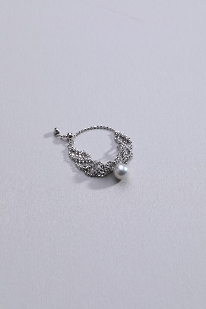 Silver Gold-Plated Lace Chain Adjustable Ring