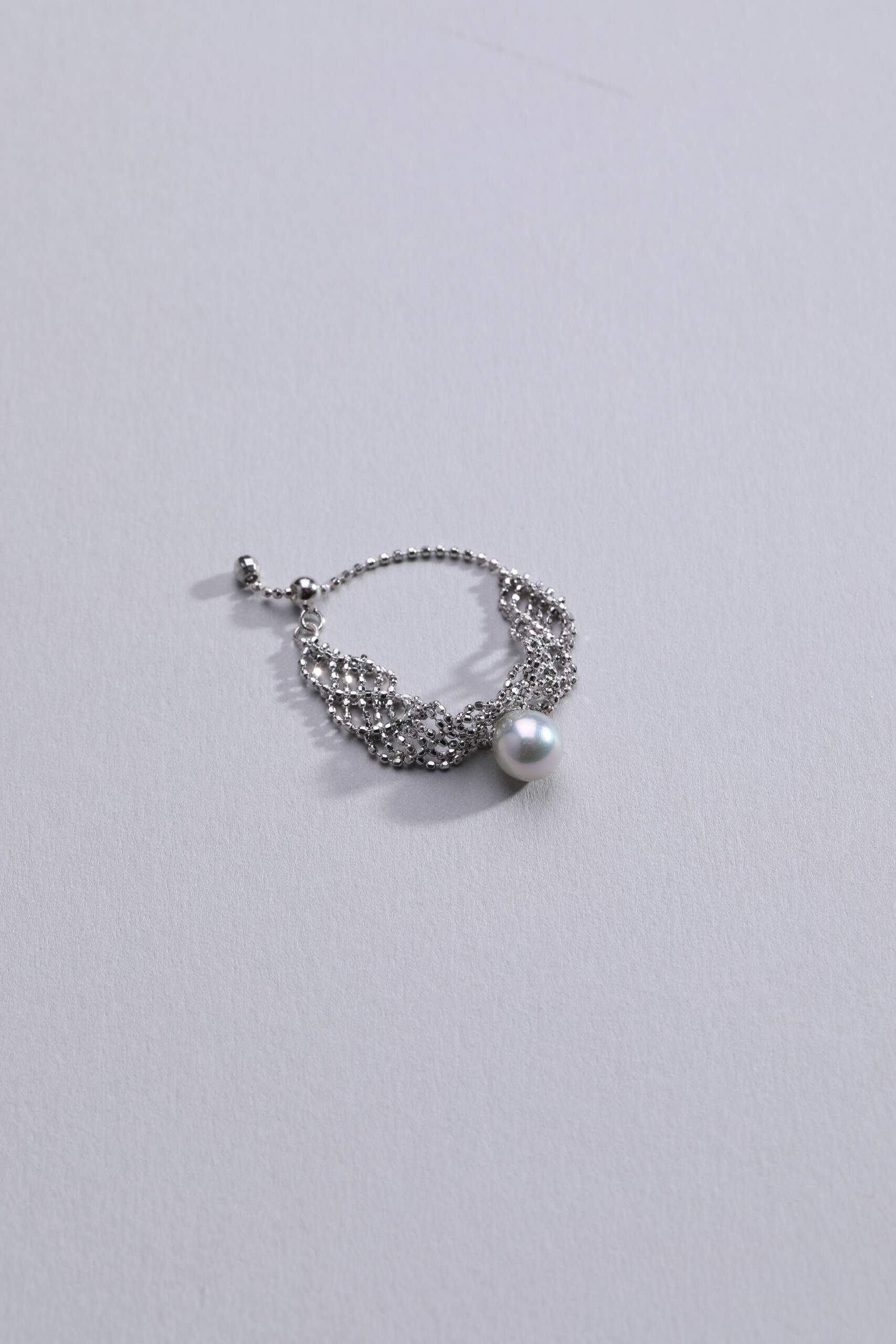Silver Gold-Plated Lace Chain Adjustable Ring