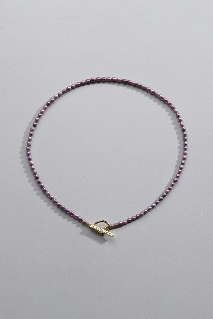 Lustrous Deep Purple Rice Freshwater Pearl Necklace 31 Lustrous Deep Purple Rice Freshwater Pearl Necklace