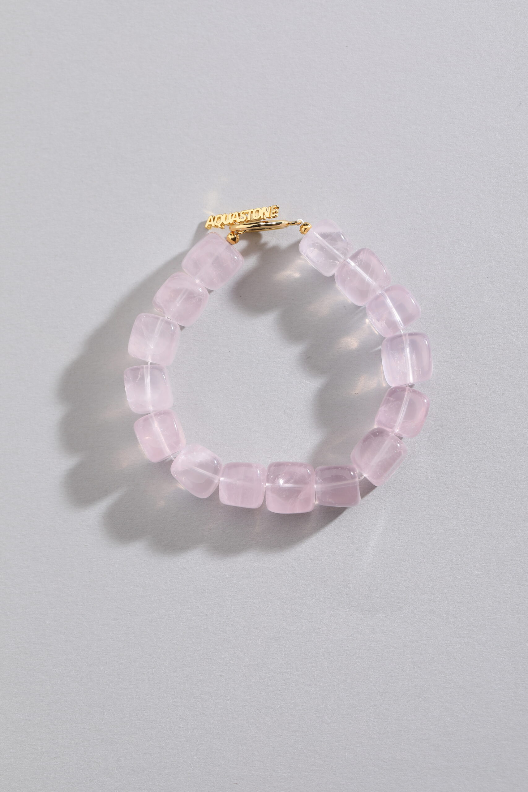Rose Quartz Cube Bead Bracelet